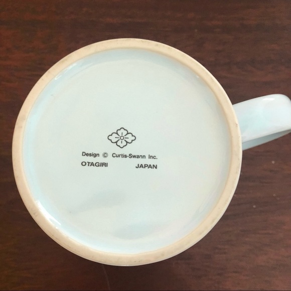 Vintage Otagiri Cat in Window Blue Mug Floral - Picture 4 of 5